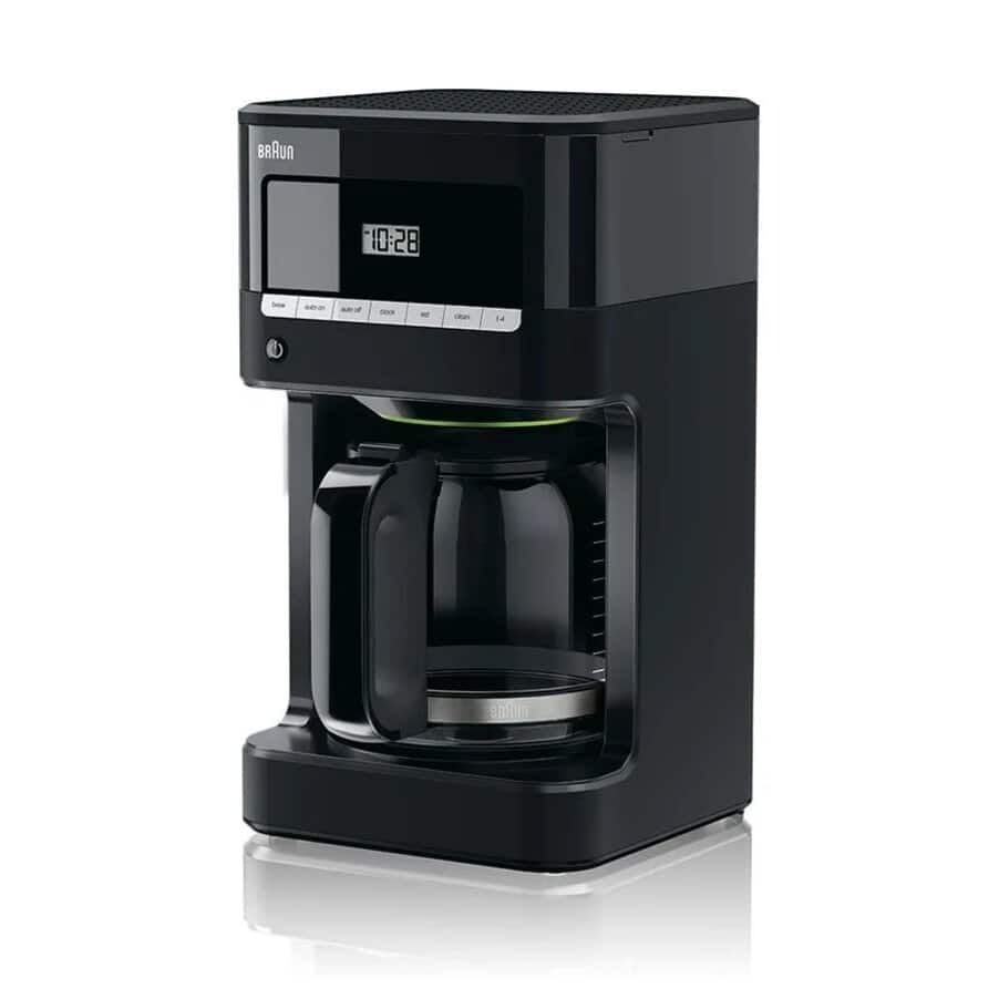 Braun BrewSense KF 7000 Black (item 3107-KF7000BK), black housing with digital display and glass carafe; photo/render status unknown.