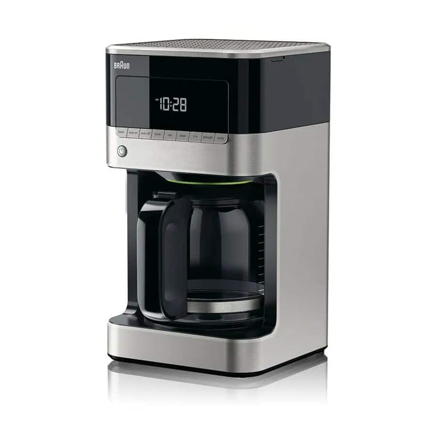 Braun BrewSense Drip Coffee Maker KF 7150 Black (KF7150BK), with digital controls and glass carafe