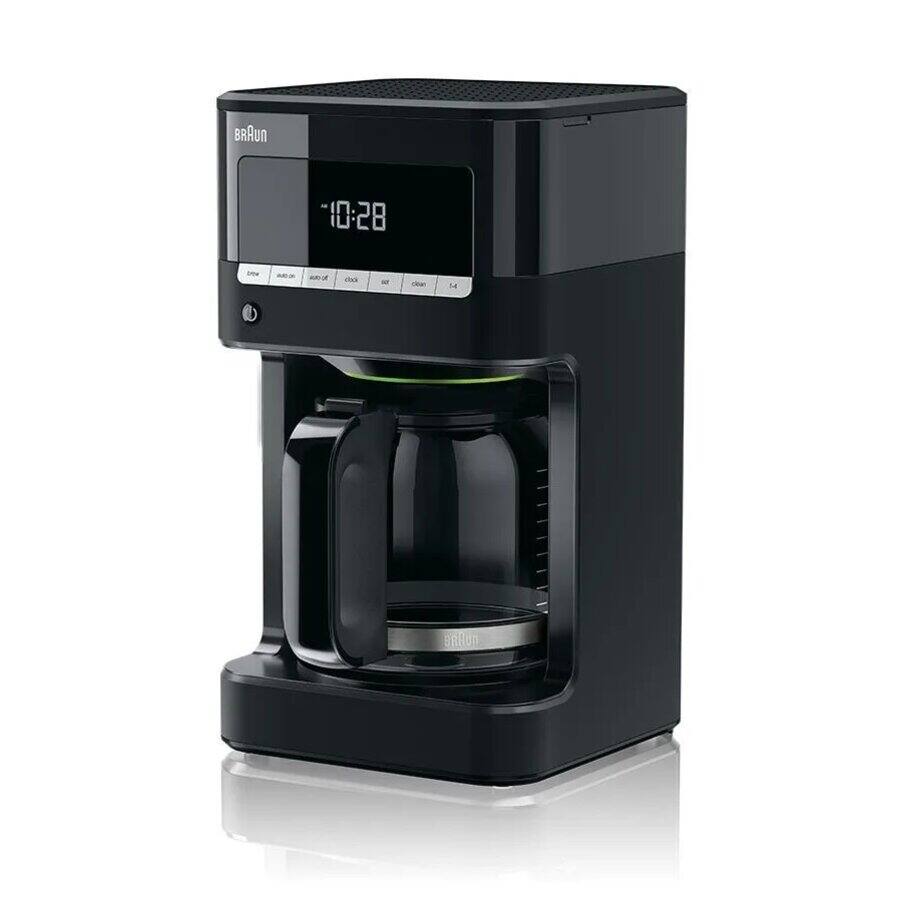Braun KF 7030 BK black drip coffee maker with glass carafe