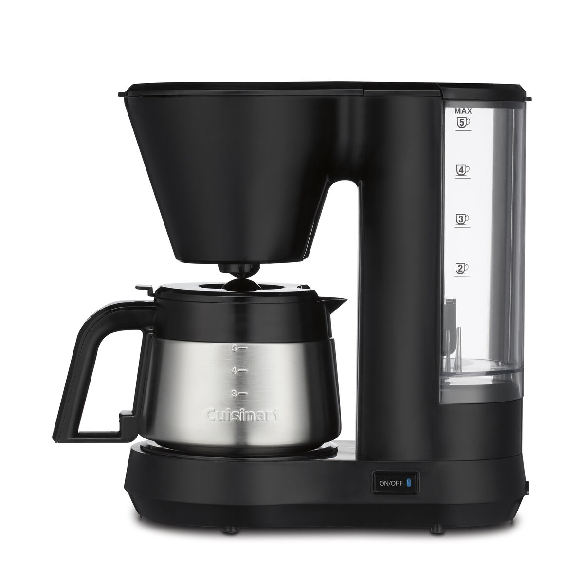 Cuisinart DCC-5570NAS five-cup coffee maker with stainless-steel carafe; exact maker gallery asset, photo/render status not stated.