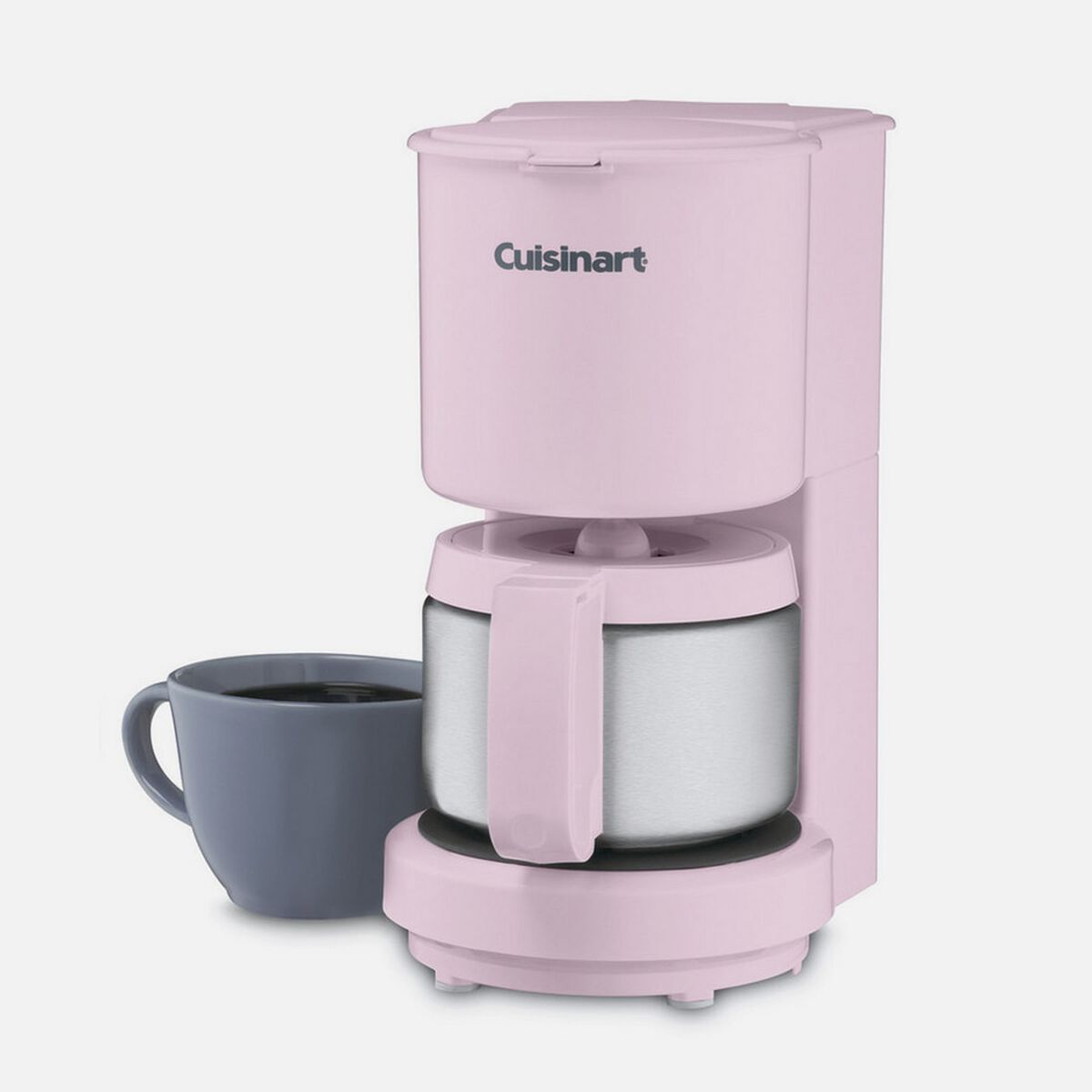 Pink Cuisinart DCC-450PK four-cup drip coffee maker with stainless-steel carafe
