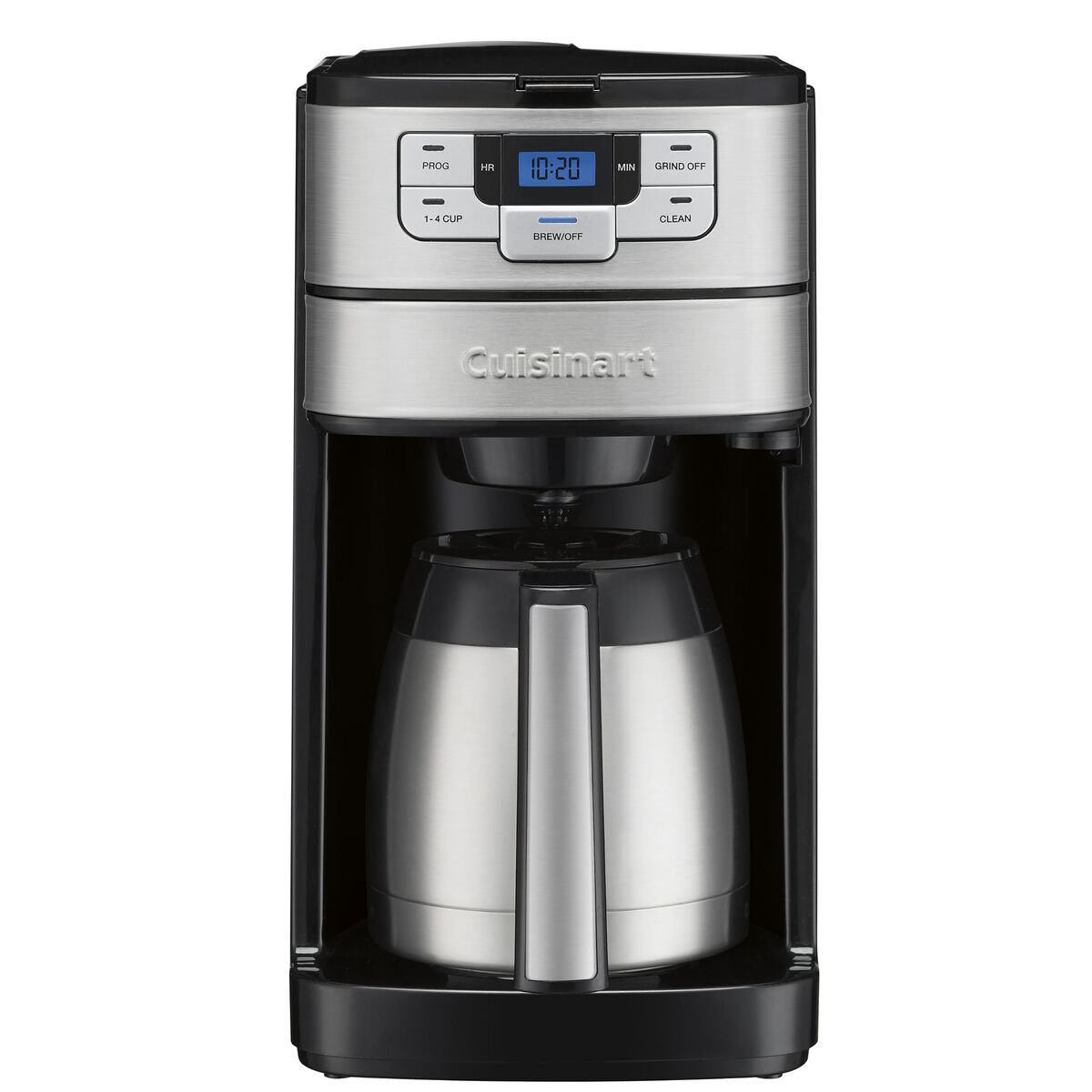 Cuisinart DGB-450NAS Automatic Grind & Brew 10-Cup Thermal Coffee Maker with Black Stainless body and thermal carafe