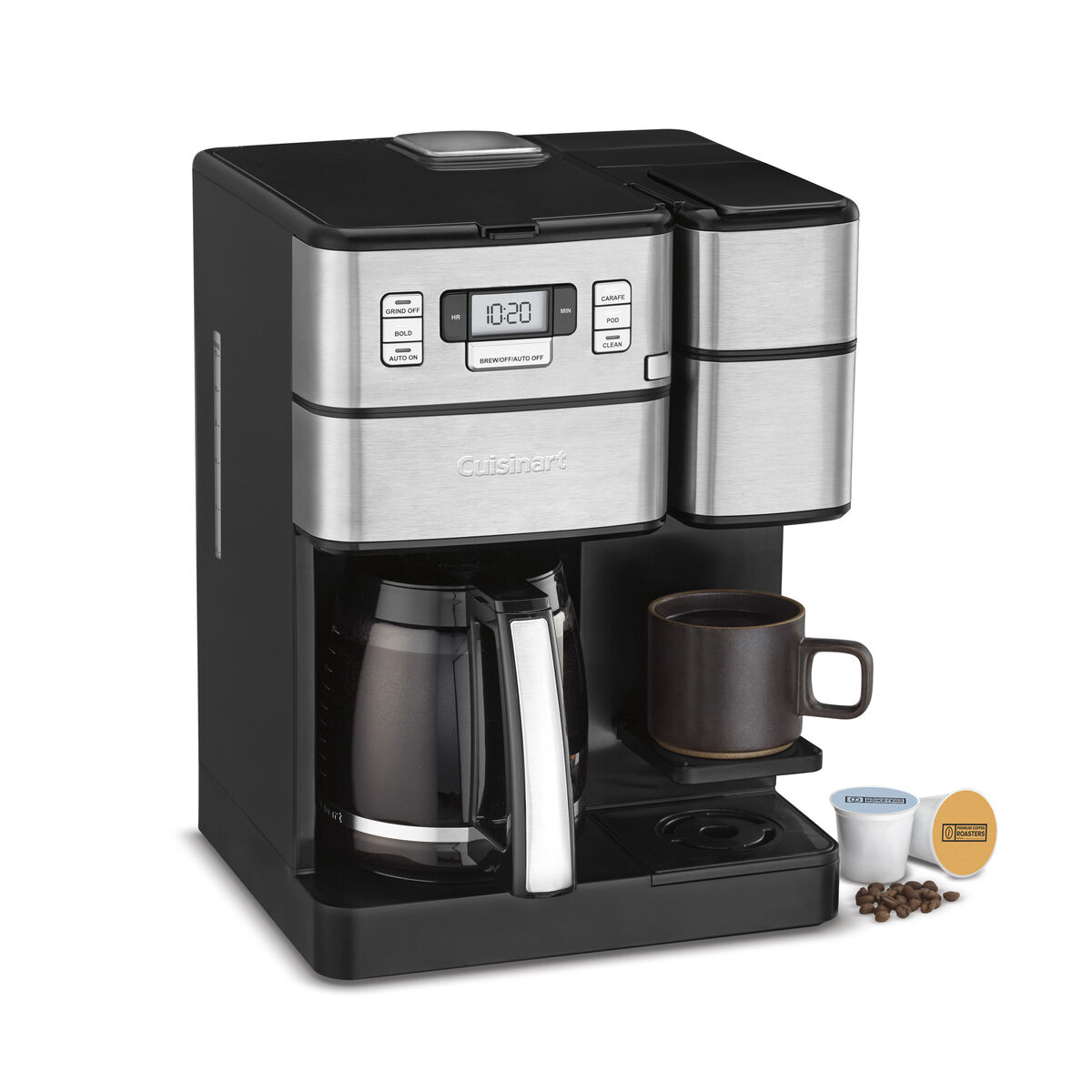 Cuisinart SS-GB1NAS Coffee Center Grind & Brew Plus with glass carafe and separate single-serve cup station