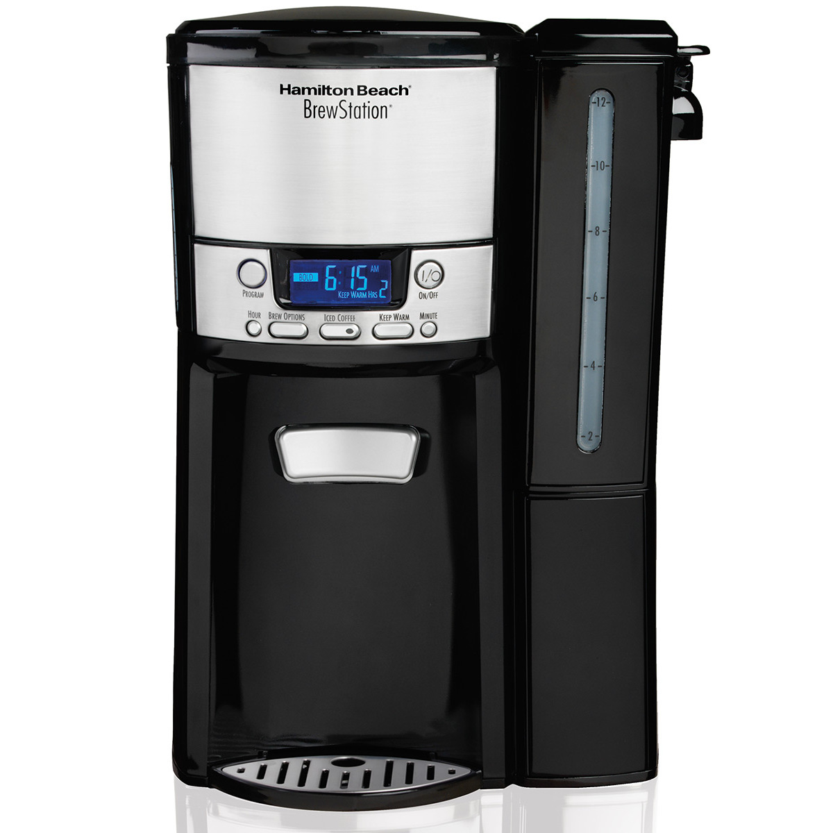 Hamilton Beach BrewStation model 47900G with a darker side reservoir panel