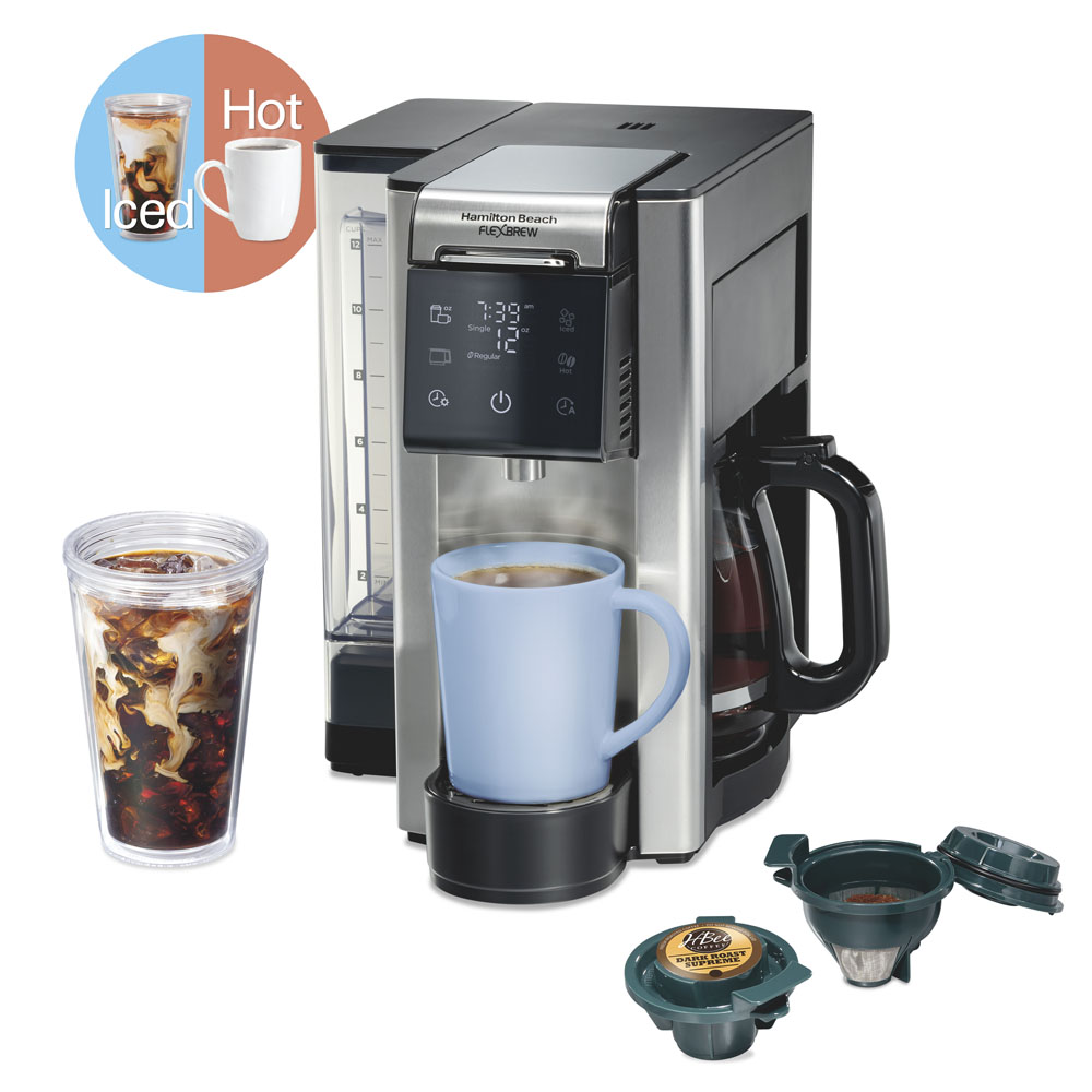 Hamilton Beach FlexBrew Advanced 6-in-1 model 49928 with glass carafe