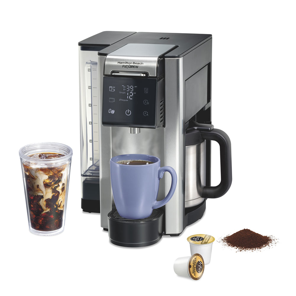Hamilton Beach FlexBrew Advanced 5-in-1 model 49929 with stainless thermal carafe