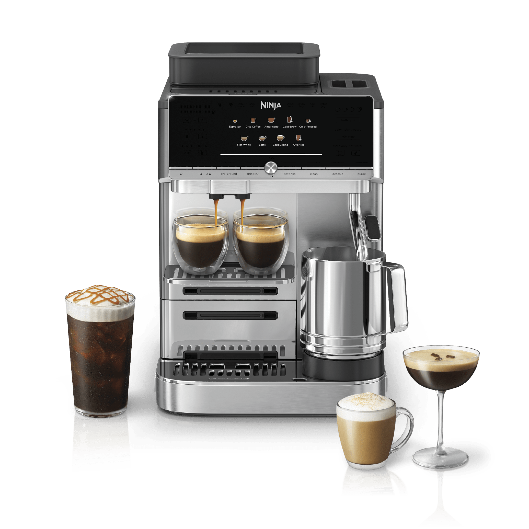 Ninja AutoBarista AE1001 stainless-steel fully automatic espresso and coffee machine