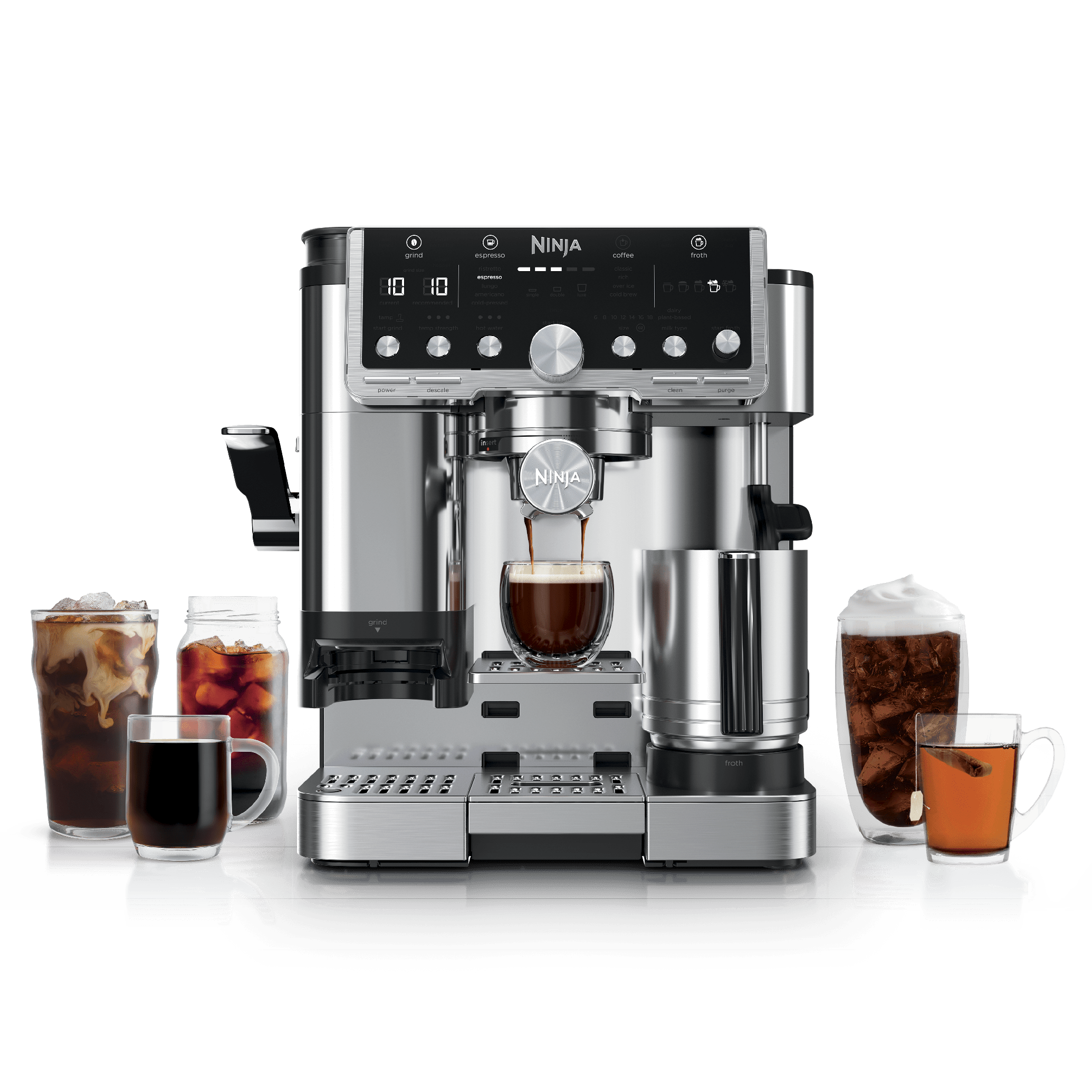Ninja Luxe Café Pro ES701 in Stainless Steel with portafilter, grinder and frother