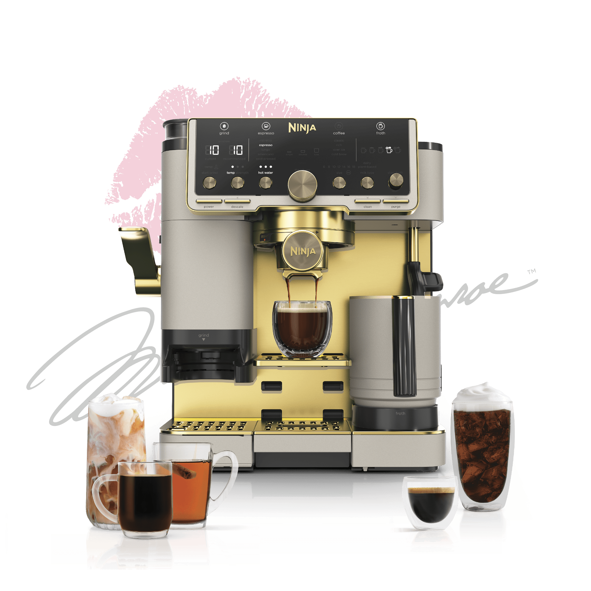 Exact Ninja Luxe Café Pro ES701STGD in limited Stone and Gold finish